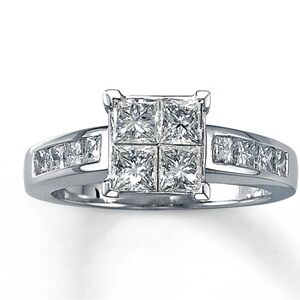 1-5/8 ct tw Diamonds 14K White Gold wedding engagement rings set